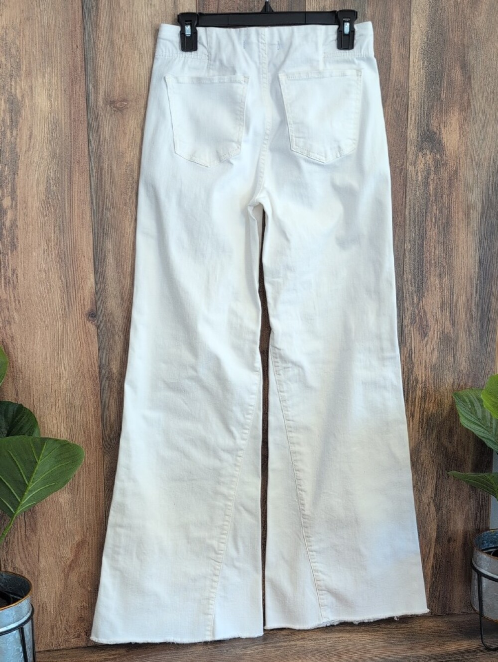 We the Free Float on White Wide Leg Flare Stretch Waist 70s Jeans 28        614A